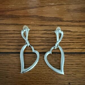 Elegant Silver Heart Earrings
